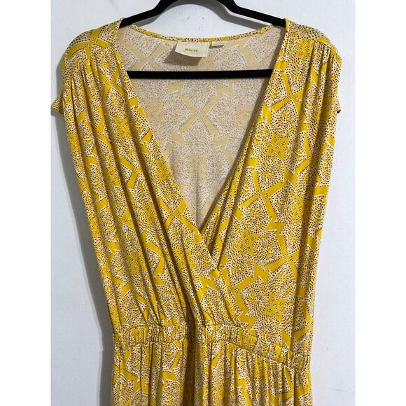 MAEVE by ANTHROPOLOGIE Fete Midi Asymmetrical Dress Yellow size Medium - Picture 5 of 14